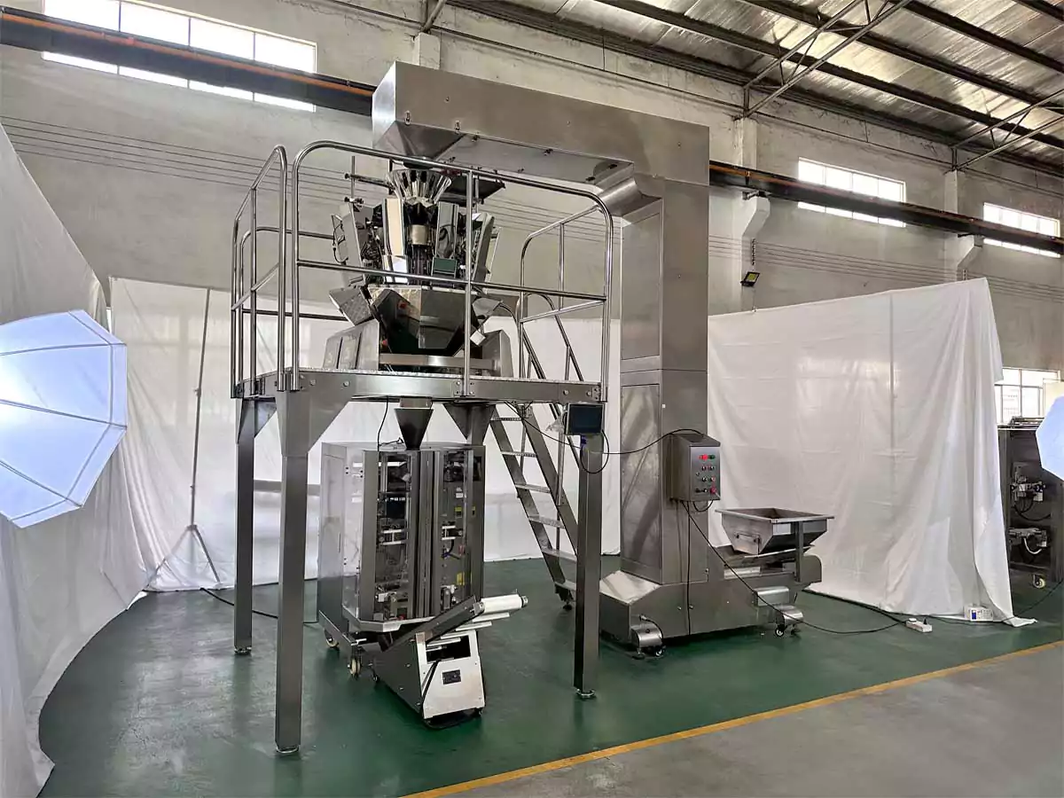 500g Peanut Multi Heads Weigher Packaging Machine customer inspection
